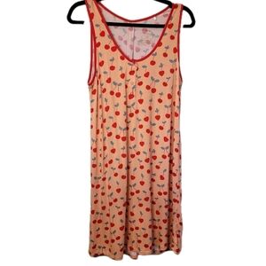 Little Sleepies Cherry Print Sleeveless Nightgown Women's Large Snap Chest